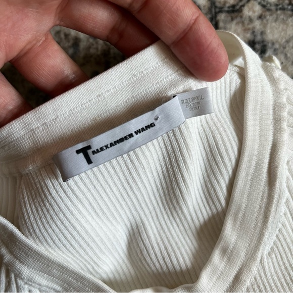 Alexander Wang strap detail rib knit white dress size small - Picture 4 of 9